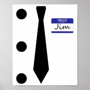 Póster 3 Hole Punch Jim Costume Camiseta Fácil Halloween