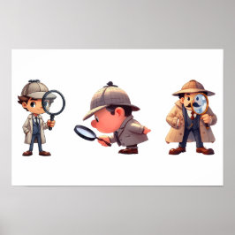 Póster 3 investigadores privados buscando pistas