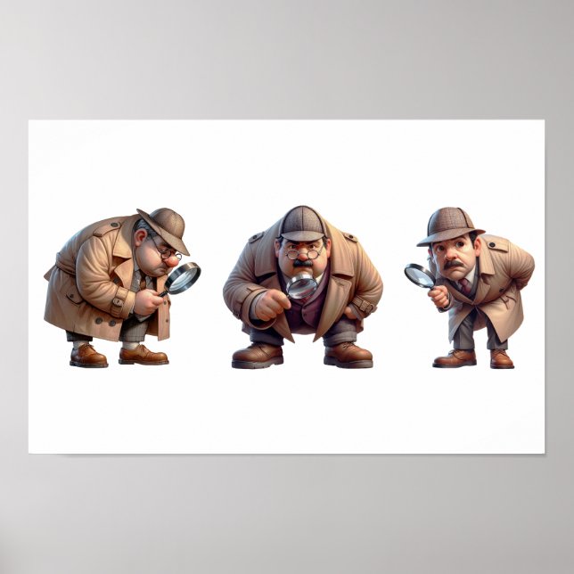 Póster 3 Investigadores privados que buscan pistas (Frente)