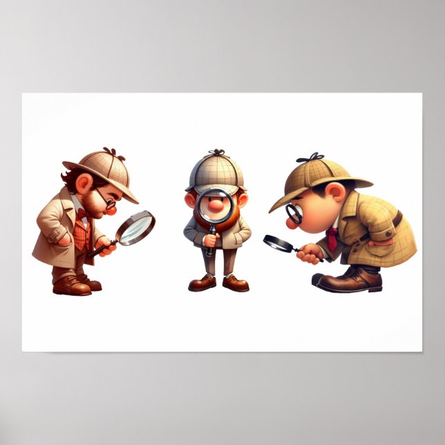 Póster 3 Investigadores privados que buscan pistas (Frente)