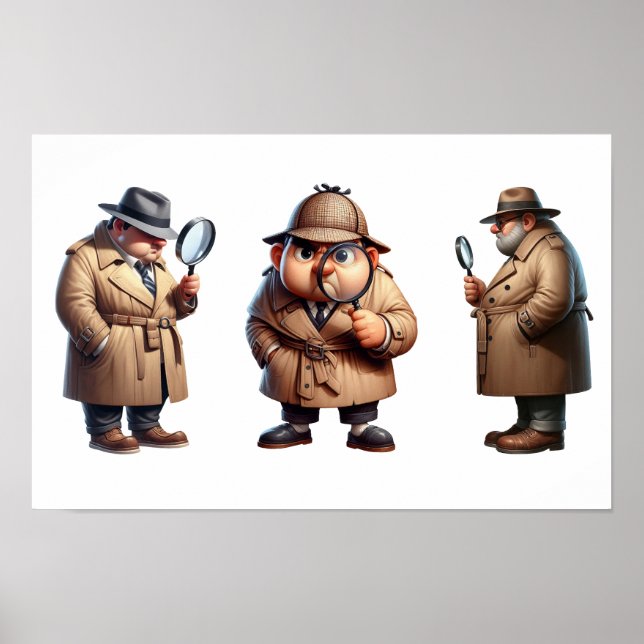 Póster 3 Investigadores privados que buscan pistas (Frente)