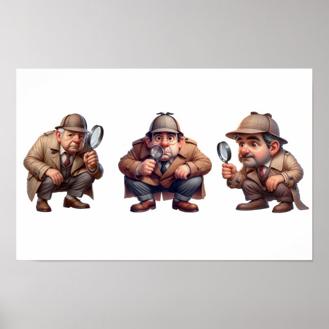 Póster 3 Investigadores privados que buscan pistas (Frente)