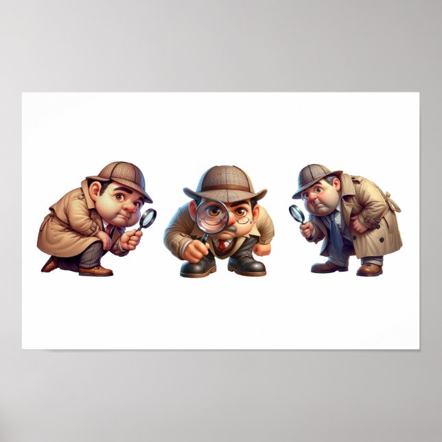 Póster 3 Investigadores privados que buscan pistas (Frente)