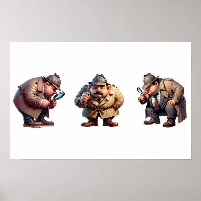 Póster 3 Investigadores privados que buscan pistas (Frente)