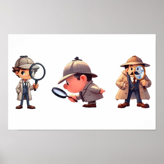 Póster 3 Investigadores privados que buscan pistas (Frente)