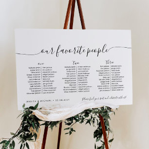 Póster 3 Mesas Elegante Nuestras Personas Favoritas Gráfi