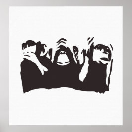 Póster ¡3 monos sabios!