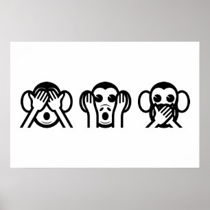 Póster 3 Monos Sabios Emoji