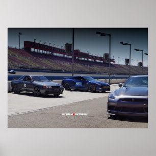 Póster 3 Nissan GT-R R32 Skyline & R35 Autoclub Speedway