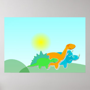 Póster 3 Poster de amigos de dinosaurios
