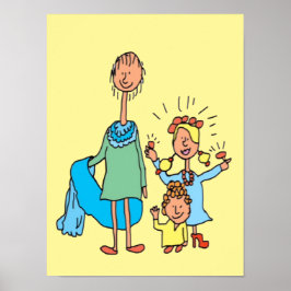 Póster 3 poster feliz de mujeres