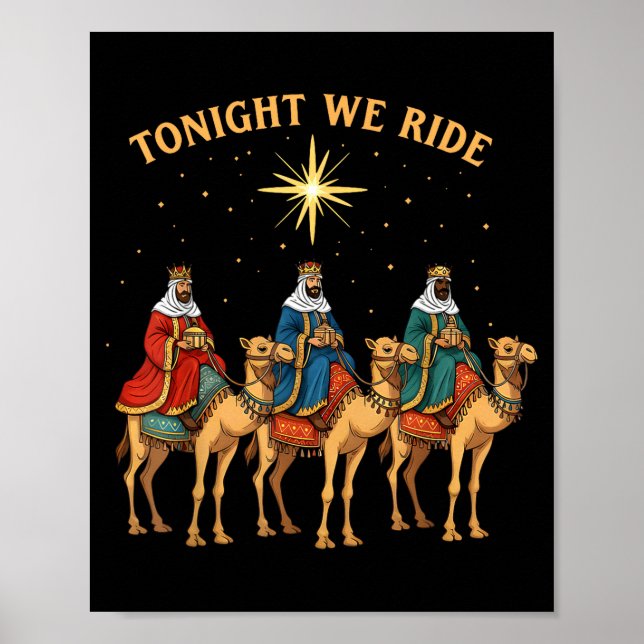 Póster 3 Reyes Magos Esta Noche Cabalgamos Navidad  (Frente)
