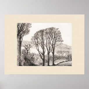 Póster 3 Trees Cornwall Impresión, Eleanor M Hughes Re-Go