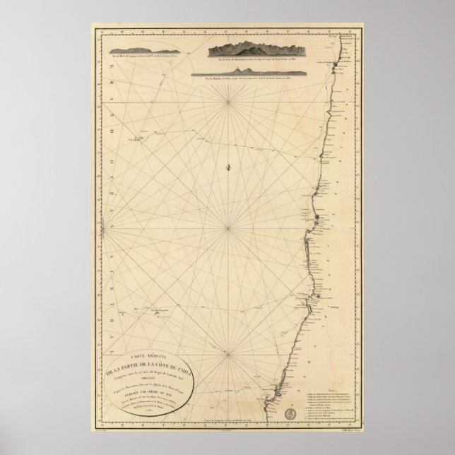 Póster 3 vistas costeras, Chile (Frente)