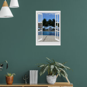 Póster 3D Fake Window Ver Piscina Poster Art