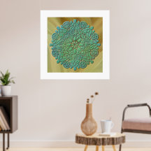 3D Mandala Meditación Yoga fondo colorido