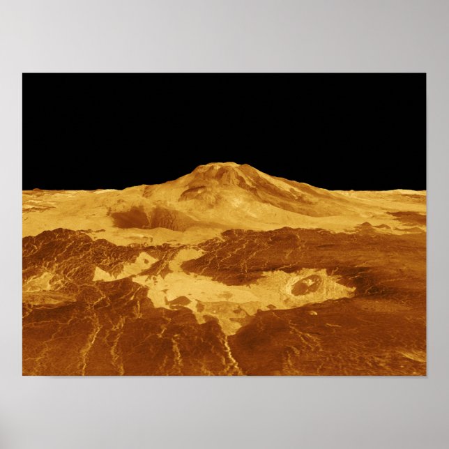 Póster 3D Perspective View of Maat Mons on Venus (Frente)