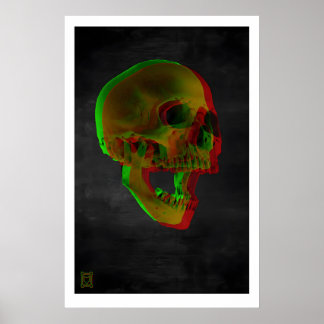 Póster 3D Skulls Fine Art Print Gothic Horror Dinosaur