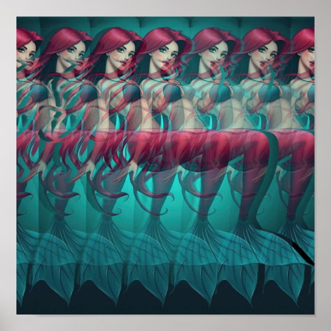 Póster 3D Stereogram Mermaid Poster (Frente)