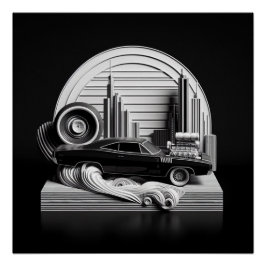 Póster 3d Vehículo Diorama 010