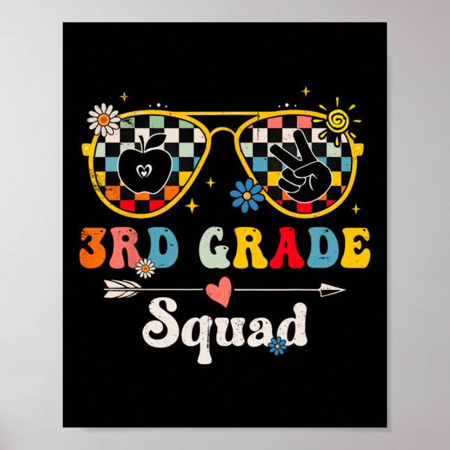 Póster 3er Grado Squad Lindo Groovy Profesor Estudiante C (Frente)