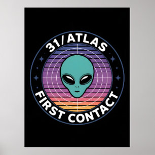 Póster 3I Atlas Estilo Glitch Sci Fi Retro Espacio Divert