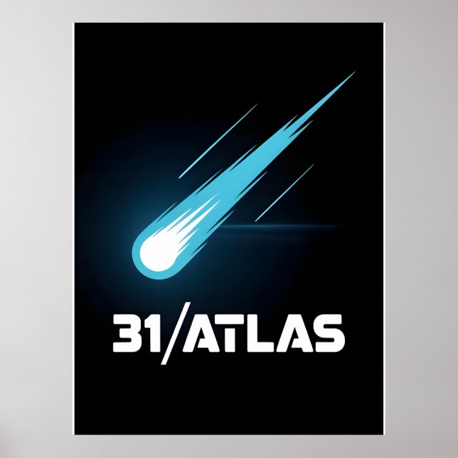 Póster 3I Atlas Estilo Glitch Sci Fi Retro Espacio Divert (Frente)