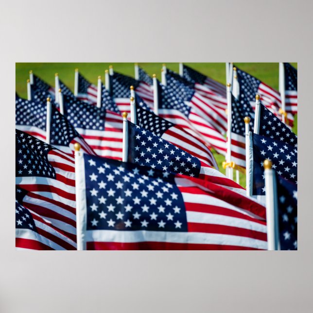 Póster 400 flags waving proudly in a field (Frente)