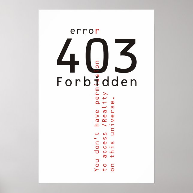 Póster 403 poster de la realidad prohibida (Frente)