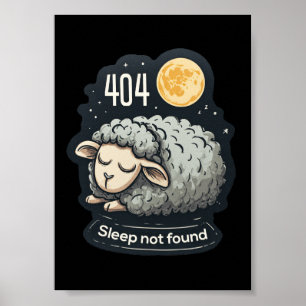 Póster 404 Oveja de Dibujos Animados No Encontrada - Lind