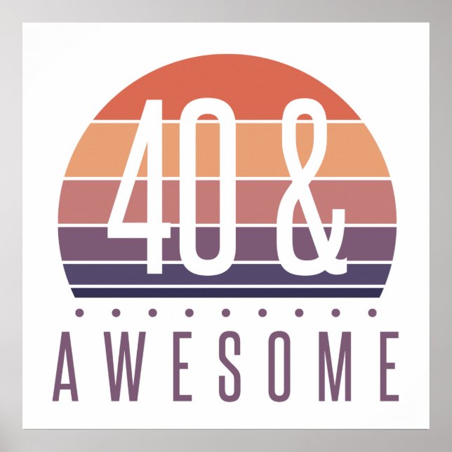 Póster 40.º Atardecer Retro (Frente)