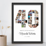Póster 40.º Collage de fotos de cumpleaños número 40 Pers<br><div class="desc">Celebra 40 años con este poster de collage de fotos número 40 personalizado. Este regalo de personalizable también es perfecto para el aniversario de los bodas. Es una gran manera de mostrar preciosos recuerdos de tu vida de boda y casada. El poster presenta un collage de fotos que capturan esos...</div>