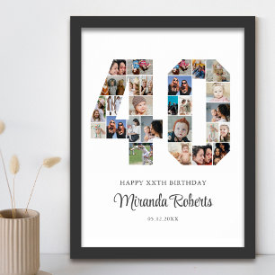 Póster 40.º Collage de fotos de cumpleaños número 40 Pers