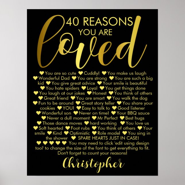 Póster 40.º cumpleaños 40 razones por las que el oro negr (Frente)