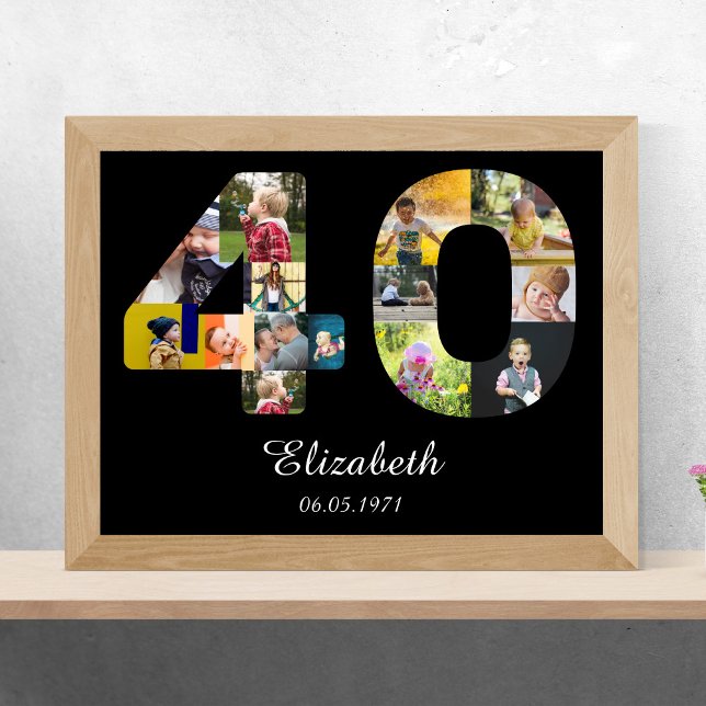 Póster 40.º Cumpleaños Crea tu propio Poster multifotográ (Subido por el creador)