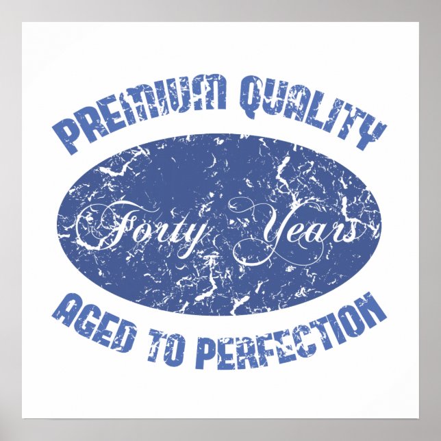 Póster 40.º humor vintage de cumpleaños (Frente)