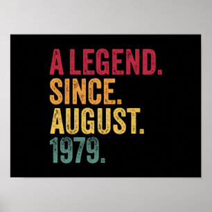 Póster 40.º Regalo De Cumpleaños Agosto De 1979 Hombres D