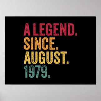 Póster 40.º Regalo De Cumpleaños Agosto De 1979 Hombres D