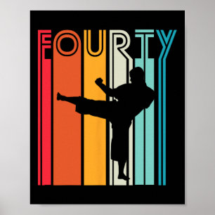 Póster 40.º regalo de cumpleaños Karate Retro Marcial Tae