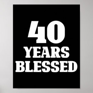 Póster 40 años benditos cumpleaños 40º religioso cristian