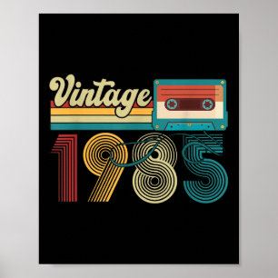 Póster 40 años de antigüedad Vieja Cinta de 1985 40 cumpl