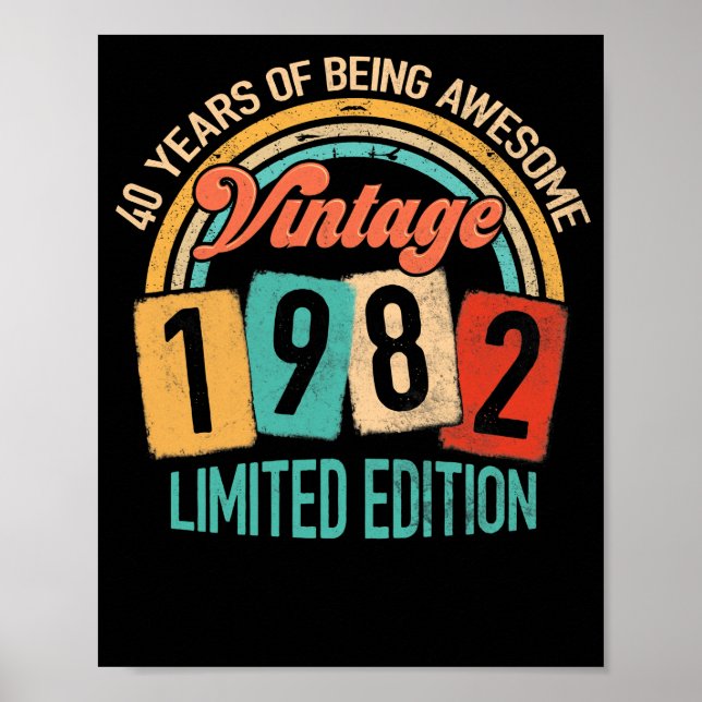 Póster 40 Años De Edad Increíble En 1982 40 Años (Frente)