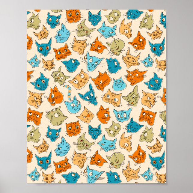 Póster 40 caras de gato y una cola (Frente)