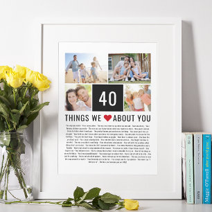 Póster 40 cosas que amamos de ti   40.º cumpleaños