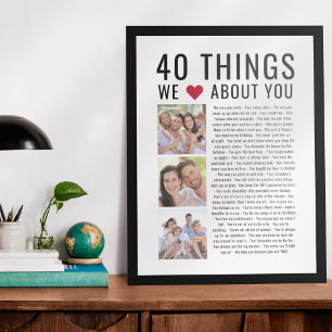 Póster 40 cosas que amamos de ti   40.º cumpleaños