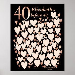 Póster 40 Objetivos de la Lista de Cubos Antes de 40