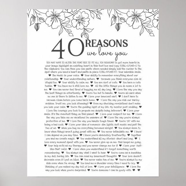 Póster 40 razones por las que nos encanta el dibujo de lí (Frente)