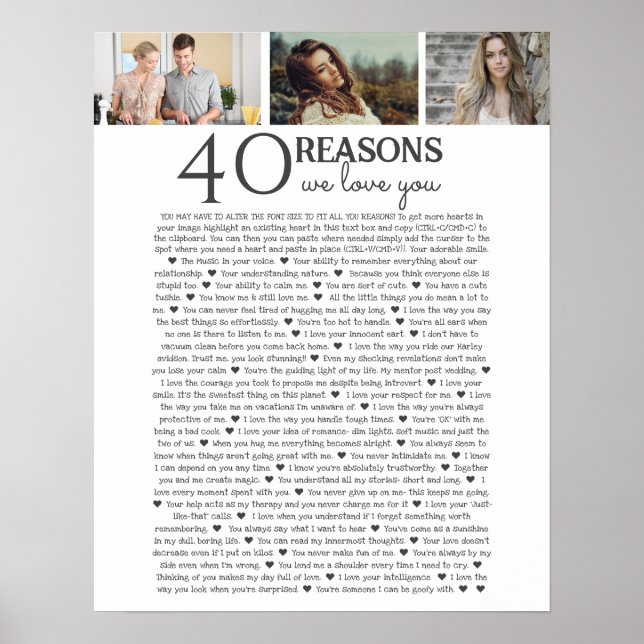 Póster 40 razones por las que te amamos poster de FOTOS (Frente)