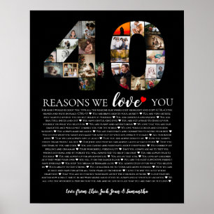 Póster 40 razones por las que te amo Fotografía Montaje A