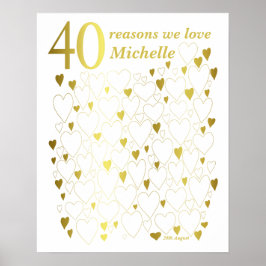 Póster 40 razones por las que te queremos - 40 cumpleaños